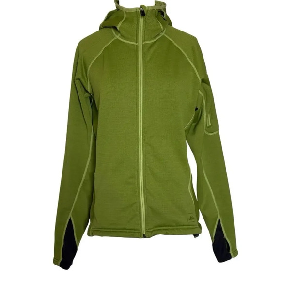 REI Ladro Polartec Hooded Full Zip Jacket Women's Size M Green - Picture 1 of 10